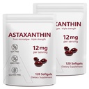 2 Pack Astaxanthin 12mg, Premium Astaxanthin Antioxidant תוספים עם פעילות אנטי-חמצן, תומך העין, החיסון, בריאות העור, פנימי Circulation