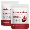 ITSDAWN Astaxanthin 12mg 2 Pack, Antioxidant תוסף עבור העין, תמיכה בעור, מקור מיקרולגה טבעי, 240 Softgels