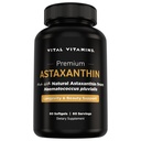 ויטמין Vital Astaxanthin 12 מ"ג Softgels - Made with Natural Astaxanthin - תוספת לקידום הידרה בעור, אלסטינסיות - Defends Cells Against Daily damage - טבעוני, מיוצר בארה"ב - 60 גלס Softs