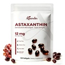 Astaxanthin תוסף 12mg Softgels, Natural Astaxanthin מ Microalgae עם שמן MCT עבור Absorption, Powerful Antioxidant תמיכה לבריאות משותפת לב העור, non-GMO Gluten חינם, 120 Softgels Softgels
