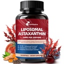 Liposomal Astaxanthin תוספי 24mg עם Lycopene עבור העין, Skin & Immune בריאות, 10in-1 Max כוח Astaxanthin Antioxidantant תוסף, Fresh Microgae Source, non-GMO, 120 Softgels