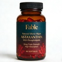 Aable Astaxanthin 12mg עם Phospholipids - 5X Absorption, Natural Micro-Algae Sourced Antioxidant for Skin, Eye & Heart Health, 60 הרוזן