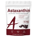 Astaxanthin 12mg, Triple Power Skin ויטמינים לנשים עם פעילות אנטי-חמצן, Supports Immune, Skin, Eye & Joint Health,Promote Internal Circulation,Chocolate Flavor, 120 משרתות