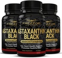 FREZZOR AStaxanthin Black עם UAF1000+ Super Antioxidant, תומך בלב, עין ומוח בריאות, Anti-Aging Skincare & cell Protection, 12 מ"ג Astaxanthin per Serve, 180 Softgels, 3 חודשים אספקת חשמל, 3 חודשים אספקת מזון