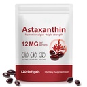 HUALIJIA Astaxanthin 12mg, 120 Softgels | 4 חודשים אספקה - Premium Astaxanthin Antioxidant תוספים - תמיכה בעין, Immune, Joint, Skin Health and Internal Circulation, Easy to Swallow, non-GMO