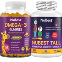 Nu Best Bundle Bone growth - גידול במוח: אומגה 3 מסטיקנים גבוה חדש לחפש ילדים ובני נוער עם Calcium, Collagen, Herbs, אומגה 3 Flaxseed שמן שמן
