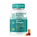 SmartyPants Prenatal Multivitamin Gummies עם אומגה 3 DHA / EPA, Methylfolate, ביוטין, ויטמין D3, C, B12, B6, A, K, ו Zinc, Gluten Free, תווית נקייה, שני פירות פלאמורים, 90 מסטיקים (30 יום אספקה)