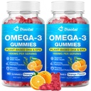 2 Pack Vegan אומגה 3 חניכיים למבוגרים - סוכר חינם, Algae- Based DHA 600 מ"ג ו EPA 300 מ"ג, עם ויטמין A, C, E, Zinc - אומגה 3 שמן שמן דגים אלטרנטיבי, הרוזן 120 מ"ג ו EPA 300 מ"ג, עם ויטמין A, C, C, E, Znc - אומגה 3 שמן שמן שמן דגים אלטרנטיבי, 120 120