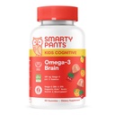 SmartyPants Kids ויטמינים Cognitive אומגה 3 Brain Gummies with DHA & EPA, Citrus Strawberry, 60 Count (30 Day Supply)