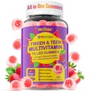 Nextdia Multivitamin Filled Gummies for Teen Boys 12-17, 18, 19 ילדים 10+ Multivitamin עם אומגה 3, Calcium + Magnesium + Zinc, Multi-Minerals for Adolescent 10-19S המוח, העצם, אנרגיה, Immune, Immune