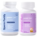 Premom זכר זרע Fortify כמוסות - תוספי פוריות זכר לגברים - ויטמינים טרום לידתי עבור נשים בונדלה - מושג על רב ויטמין שלה - 120 הרוזן