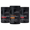 ספורט מחקר ® Antioxidant Support Pack - High Potency Liposomal ויטמין C תוסף 1000 מ"ג + Coenzyme Q10 100 מ"ג + Triple Power Astaxanthin 12 מ"ג W / Organic קוקוס שמן קוקוס