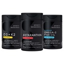 מחקר ספורט ® Antioxidant Support Pack w/Triple Power Astaxanthin תוספת של Algae, אומגה 3 דגים שמן 1250 מ"ג, ויטמין D3 5000iu & Mk7 ויטמין K2 עם קוקוס MCT נפט