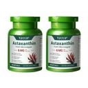 2 בקבוקי Astaxanthin 6 מ"ג, Premium Astaxanthin תוספת עם פעילות אנטי-חמצן, תומך העין, העור, המשותף, Immune System Health. מקור Microalgae טרי, non-GMO, ללא גלוטן - 120 רכות