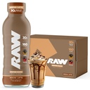 RAW מוכן-to-Drink חלבון שקד, Mocha Latte - RTD חלבונים שותים עם חלבון דשא-Fed Whey חלבון Isolate for Post-Workout - Zero-Sugar & Gluten-Free Meal Switch Drink & Breakfast Shake, 12 Fl Oz Oz Oz