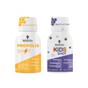 Bee and You Propolis Shot and Kids Shot Bundle, Natural Propolis Shot תוסף, Antioxidants, ויטמין C, VIT D3, Zinc, Orange Juice, Raw Honey 2 * 12 בקבוקי בקבוק