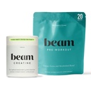 Beam Creatine Monohydrate + Pre Workout Bundle - כוח, אנדורנס ושרירים Recovery Stack - תמיכה באנרגיה נקייה ושיקום, צד שלישי נבדק עבור ביצועי שיא