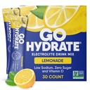 GoHydrate Low Sodium Electrolytes אבקת Packets סוכר חינם - מיידית hydrotion Daily Drink - Zero Sugar Water Flavor Packet Singles עם ויטמין D - (Lemonade, 30 Packs)