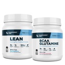 Transud Labs Lean Pre-Workout אבקת (30 משרתים, Blue Raspberry) & BCAA Glutamine (30 משרתים, Strawberry Lemonade)