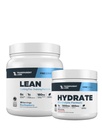 Transud Labs Lean Pre-Workout (30 משרתים, Blue Raspberry) & hydrote אלקטרוליט אבקת (40 משרתים, טרופי Punch)