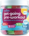Wellah Get-Going Pre-Workout Variety Pack (20 Stick Packs) - 200mg Natural Caffeine, Stevia-מתוקה, עם Citrulline Malate ו- L-theanine, ו 1000 מ"ג של Beta-Alanine.
