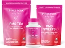 Pink Stork PMS תומך שלישיית: תוספי סיוע תקופתיים, Cinnamon Tea, + Peppermint Sweets, Menstrual Support, First period Kit, Harmon Balance for Healthy Menstrual Cycle, Women-Owned
