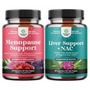 Bundle of Complete Herbal Menopause תוסף עבור Night Sweats Hot Flashes & Mood Swings and Liver Support NAC עם חלב זהה עבור Liver ניקוי Detox & תיקון - N Acetyl Cysteine