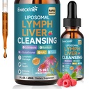 Liposomal Lymphatic Drainage & Livenkse טיפות, 23-in-1 עם Echinacea, NAC, TUDCA, L-Glutathione, Burdock for Lymph, Liver Detox & תיקון, Immune Support, Raspberry Flavor, 2 oz oz תוסף תוספת תוספת תוספת תוספת