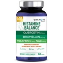Granions Histamine Balance Complex - Quercetin with Bromelain, NAC ווויטמין C - D-Hist Seasonal Histamine Blocker & Immune תמיכה תוספת למבוגרים וילדים - 60 קפסולות טבעוניות