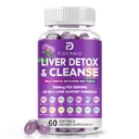 Liver Cleanse Detox & Fix - Herbal Liver Support Milk Thistle תוסף, 7500 מ"ג חיזוק בריאות Liver תמיכה עם Silymarin Artichoke לחלץ Dandelion Beet TUDCA Choline NAC, 60 Softgels