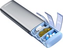 Vaydeer Metal Travel Pill מארגנת, 7 Day Weekly Pill Box, Large Capacity Daily Sweet Pill Case for Supplements, Pills, ויטמינים ותרופות (קטן, gunmetal)