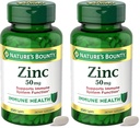 Nature's Bounty Zinc 50mg, Immune Support & Antioxidant תוסף,Promotes Skin Health,1 Caplet Per Day, gluten Free, 250 Vegetarian Caplets,(Pack של 2)