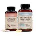 NatureWise Myo-Inositol & D-Chiro Inositol Supplement for Women - Ideal 40:1 Ratio [30-Day Supply] + Magnesium Glycinate 550mg + 10000 IU Vitamin D3 + K2 - Chelated for High Absorption [30-Day Supply]