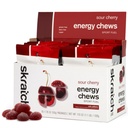 Skratch Labs Energy Chews, Caffeinated Sour Cherry, 10 Pack | 50 mg Caffeine gummies for running, cycling & endurance, quick carbs for athletes, easy to digest, real fruit, gluten free
