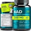 NAD תוספת 300Mg תוספת כוח NMN Alternative Liposomal + תה ירוק לנשים וגברים w / Urolithin A, Resveratrol, CoQ10, Alpha Lipoic Acid
