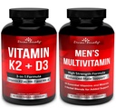 ויטמין Bunty ויטמין K2 עם D3 & Men's Multivitamin Bundle