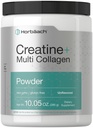 Hobäach Creatine Monohydrate אבקה | עם Collagen ו- L-Taurine | 10.05 oz | Unflavored | עבור נשים וגברים | Non-GMO, Gluten Free Free Free