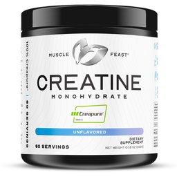 שריר Feast Creapure Creatine Monohydrate אבקת, טבעוני Keto Friendly Gluten-Free, Mass Gainer, שריר התאוששות תוספת ואמין קריטין עבור צמיחה שרירים, אבקת קריטין, Unflavored, 300gg