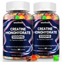 Creatine Monohydrate Gummies 5g עבור נשים וגברים - קריטין חניכיים עבור נשים נשים טרום עבודה צ 'לא זמין עם L-Taurine & Alpha GPC, סוכר חינם שריר בונה, אנרגיה Boost, טבעוני non-GMO ( Count160)