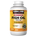 Kirkland Signature Omega-3 Fish Oil Concentrate 1000 mg Fish Oil with 30% Omega-3s (300 mg) , 1,200 SoftGels (3 Bottles of 400)