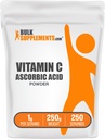 BulkSupplements.com Ascorbic Acid אבקה - ויטמין C, עבור Immune Support - Ascorbic Acid מזון כיתה, Gluten Free, 1g לשרת, 250g (8.8 oz) (Pack of 1)