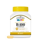 21st Century B-100 Complex Prolonged Release Tablets, 60 Count (Pack of 1), ויטמין B מורכב עבור מערכת העצבים, תמיכה באנרגיה, כולל ויטמין B1, B2, B6, Biotin & Calcium