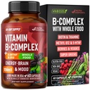 ויטמין B Complex - B1 | B3 | B5 | B5 | B6 | Biotin | B12 | 5MTHF - Astragalus & Whole Food - Energy, Metabolism & Brain - ויטמינים B for Women & Men - Made in USA - 60 קפסולות, 60 ימים אספקת מזון - אנרגיה, Metabolism & Brain - ויטמינים B for Women & Men - Made in USA - 60 קפסולות, 60 Days Supplys, 60 Days Supplys
