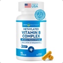 Inner Brightness ויטמין B Complex - Fully Methylated Active B12, B6, Folate - for Energy, Focus, Mood & Nerve Health - Non-GMO Gluten-Free with B1, B2, B3, B5, B7-90 קפסולות במשך 3 חודשים