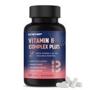17-in-1 ויטמין B Complex Plus - ויטמין B1, B2, B3, B4, B5, B6, B7 (Biotin), B8 (Inositol), B9, B12, B12, C, D3, K2, Energy, Immune, Skin, Nerve Support for Men & Women - 120 קפסולות