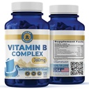 Vykee Nutrition B Complex תוסף - High-Potency B ויטמינים עם 750 מ"ג DFE Folate, 440mcg B12 / Biotin | תמיכה טבעונית Non-GMO | תמיכה בייצור אנרגיה סלולרית & Red Blood Formation