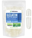 XPRS Nutra Size 1 קפסולות ריקות - 100 Count Clear Gelatin קפסולות - קפסולות גלולות ריקות - קפסולת DIY מילוי - מלא טהור בופן כריסות מתכת ריקות