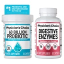 Physician's CHOICE Advanced Gut Health Bundle: 60 מיליארד פרוביוטיקה 30ct + Digestive Enzymes 60ct for Digestive, Gut, and Immune Health תומך ב- Occasional Constipation, Diarrhea, Gas ו- Bloatingingings 60ct for Digest.