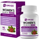OMOGS Women's Probiotic, with Cranberry Extract, אורגני Prebiotics & ויטמין C, 90 מיליארד CFUs,18 סטרינס, עזרה עבור Boost Immune, Digestive, Gut Health & Women's Health, Gluten & Soy Free,90 Tablet