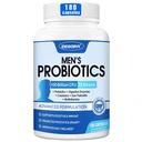 ZEBORA Probiotics for Men - 100 Billion CFU, Men's Probiotics for Gut Health, Prebiotics + Enzymes + Saw Palmetto + Cranberry, Daily Probiotic for Digestive Health, 180 Caps